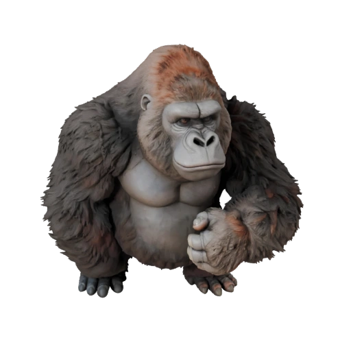 Мультяшный горилла 3D модель - стилизованный ассет для анимации | PBR