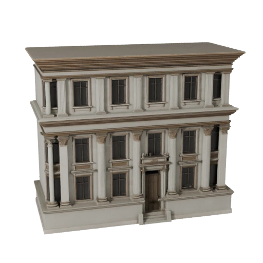 Modello 3D Facciata Classica per Unity - Asset di Gioco per Architettura