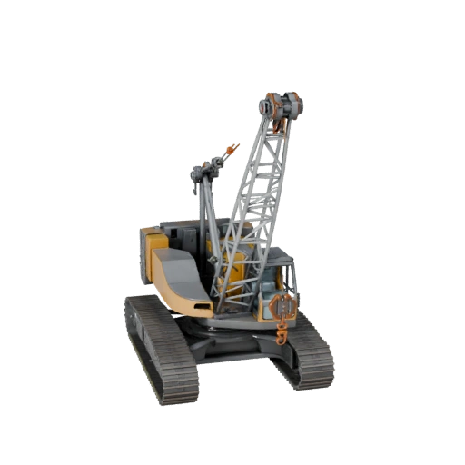 Гусеничный кран 3D модель для Unity - Низкополигональный игровой ассет