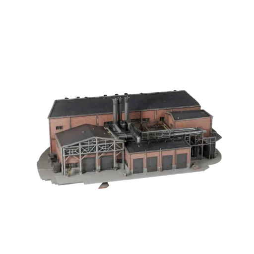 Готовая к использованию в Blender 3D модель производственного цеха, вид рендера студии Blender, показывающий материалы промыш