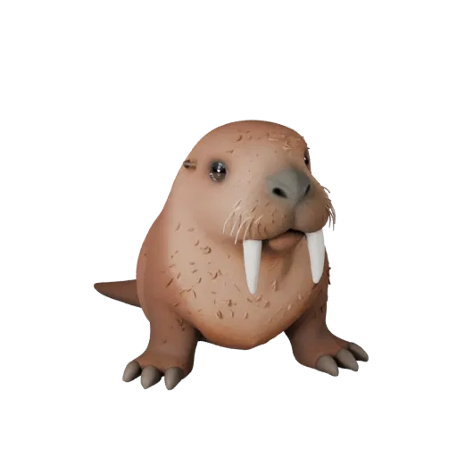 3D-модель моржа STL высокого полигонажа, изометрический вид, готовая к печати фигурка животного с балансом позы, анатомически