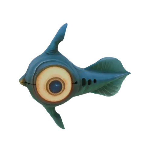 3D модель подводного аппарата Морской Мотылек из Subnautica, вид спереди с акцентом на большой глаз.