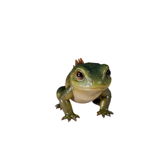 3D модель тритона, вид сбоку, рендер дикой природы, готовый для Blender ассет животного с линией рта, артикуляцией конечносте