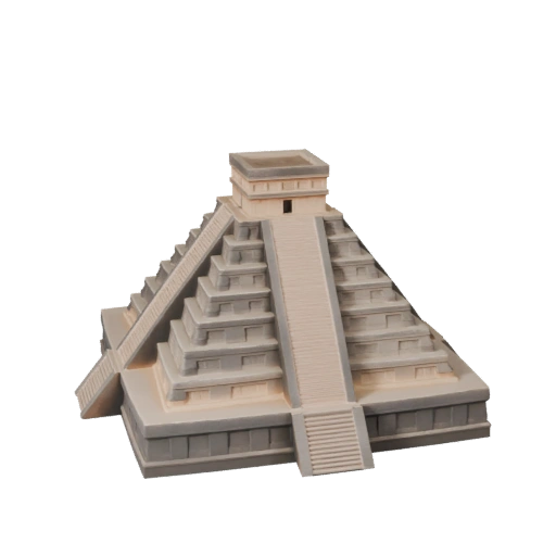 Стилизованная пирамида Чичен-Ица 3D модель - Игровой ассет