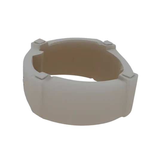 Готовая к печати 3D-модель кольца-коктейля с одиночным камнем, студийный рендер с перспективой, показывающий форму кольца, по