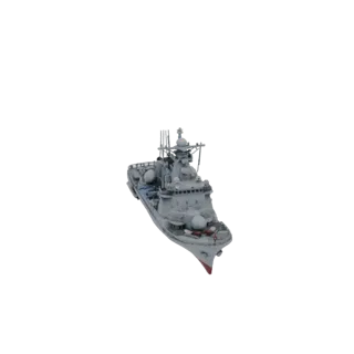 3D модель военного корабля проекта 22160 "Василий Быков", вид спереди и сбоку