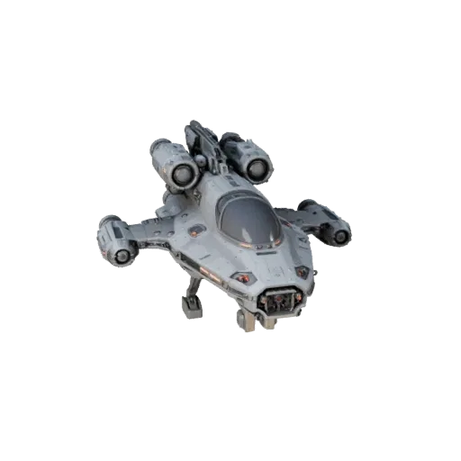 Модульная 3D-модель Космического корабля, изометрический вид модульного набора, с эмиссионными полосами, четкий силуэт объект