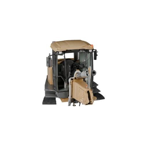 Высокополигональный 3D модель бульдозера для студийных рендеров, PBR актив