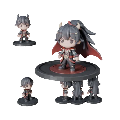 Виниловая фигурка GLB viewer 3D-модель предварительный просмотр, показывающий позу, вид в три четверти, пропорции игрушки и д