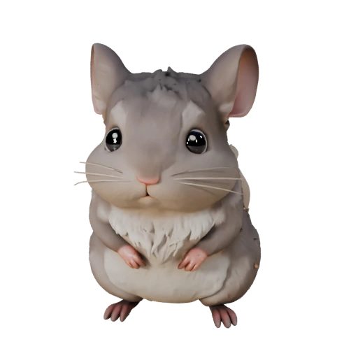 Modelo 3D de Chinchila de Desenho Animado - Asset Estilizado para Animação