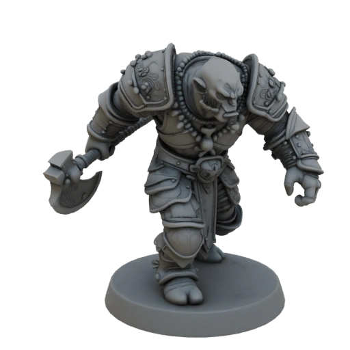 Фэнтези орк рейдер миниатюра STL