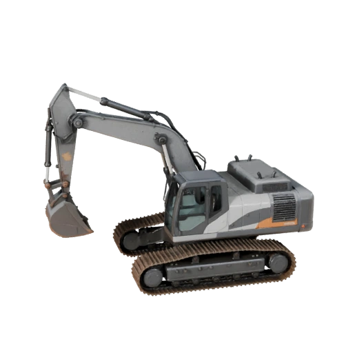 3D модель гусеничного экскаватора для Blender и игр - PBR