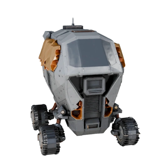 Низкополигональный лунный грузовой вездеход 3D модель для Unity и Unreal