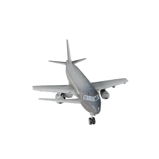 3D-модель грузового самолета, вид из игрового окна в три четверти, готовый для Unity ресурс транспортного средства с балансом