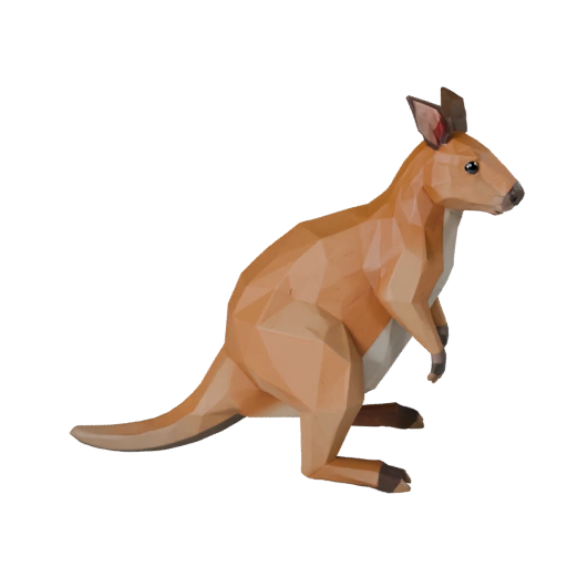 Низкополигональный валлаби 3D модель - игровой ассет для Unity с FBX | Бесплатно