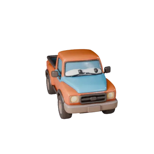 Мультяшный пикап 3D модель - Стилизованный игровой ресурс