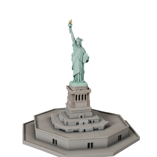 Druckbare Freiheitsstatue STL 3D-Modell - Maßstabsgetreues Asset