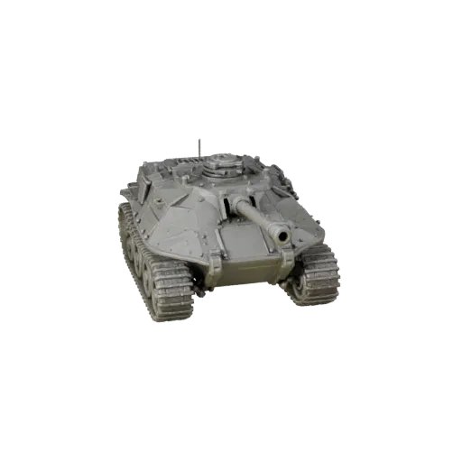 Печатаемая 3D-модель самоходной гаубицы в формате STL, вид в изометрии, готовый к печати транспортный актив с массивной броне