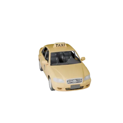3D модель такси для Blender - Готовый к рендерингу ассет Pro