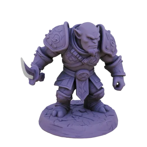 Фэнтезийный миниатюрный воин-гоблин Prime STL, трехчетвертной настольный рендер, миниатюра врага, пригодная для печати на смо