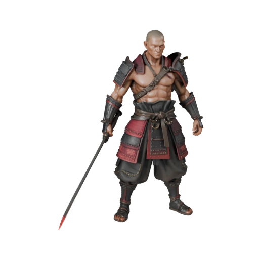 Реалистичная модель персонажа Арканного самурая - с ригом