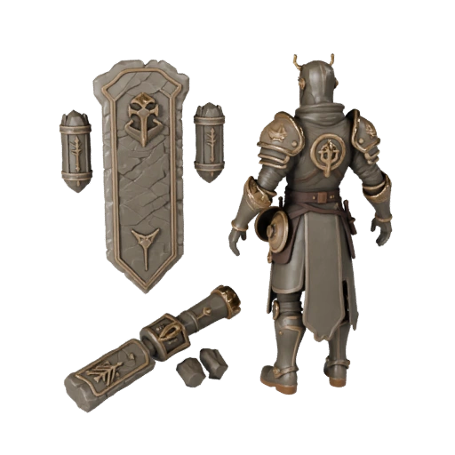 Фэнтези Воин Командир Модель Персонажа - с ригом