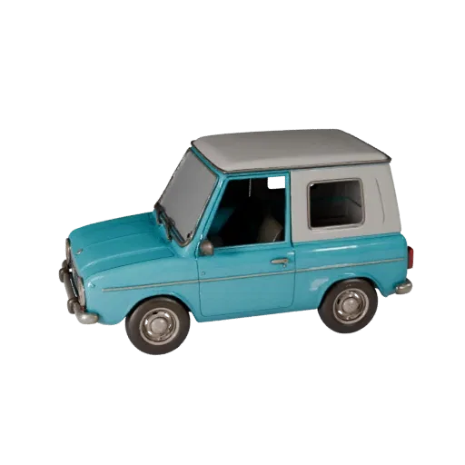 3D-модель винтажного автомобиля, вид из игрового окна в три четверти, готовый к использованию в Unreal Engine ресурс транспор