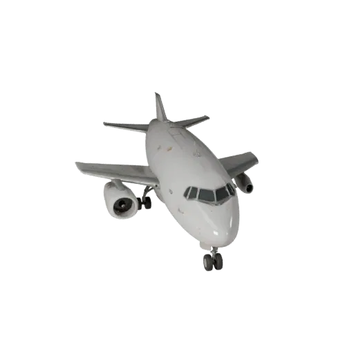 Готовый к игре 3D-модель коммерческого авиалайнера, вид в студии под углом три четверти, готовый к производству транспортный