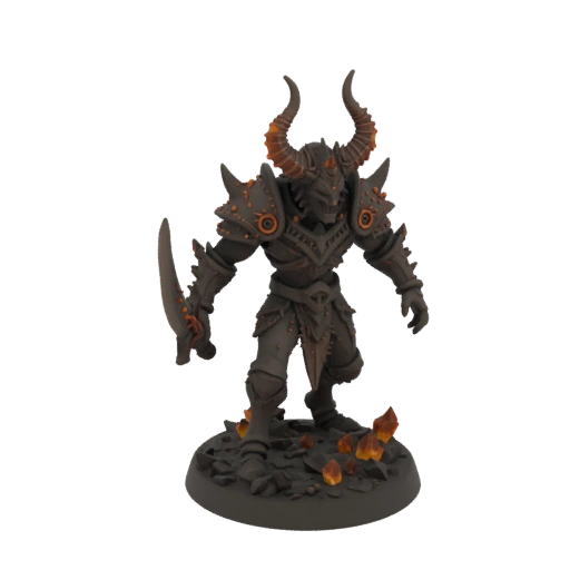 Мрачно-тёмный демон Рыцарь миниатюра STL - боевая_готовность