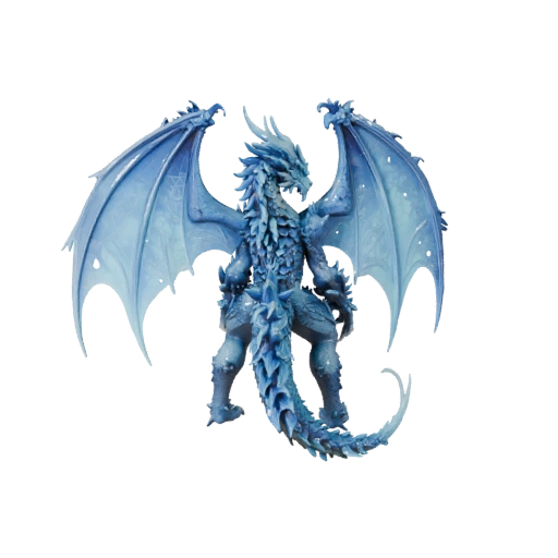 Высокополигональный ледяной дракон 3D модель - Детальный STL ресурс для печати