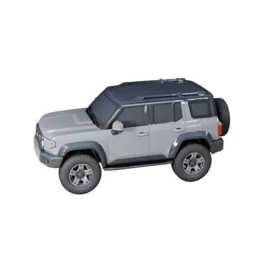 3D-модель Adventure Suv, вид в три четверти в студии, готовый к анимации актив транспортного средства с увеличенным дорожным