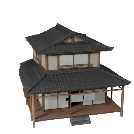 Японский дом 3D модель - Реалистичный актив для архитектурной визуализации