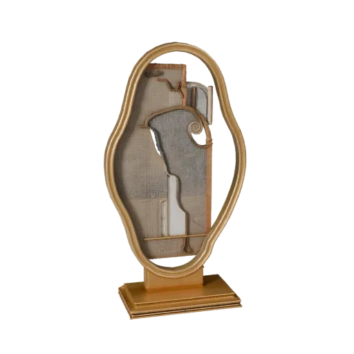Модульная 3D-модель роскошных настенных панно, гостиная, изометрический вид модульного набора, керамическая деталь.