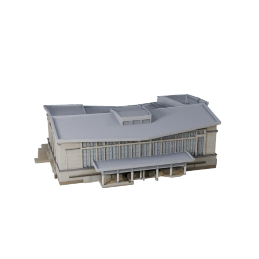 Low Poly Kongresszentrum 3D-Modell für Spiele & VR