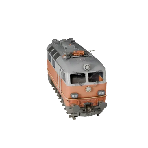 3D-модель электровоза, вид в три четверти в студии, готовый для Blender актив транспортного средства с готовым для рельсов пр