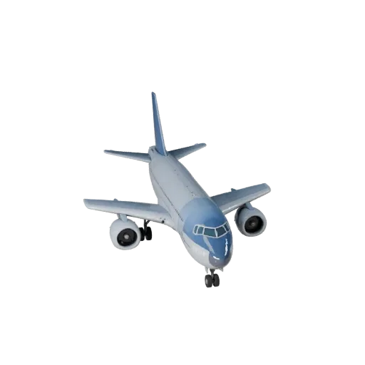 3D-модель грузового самолета, вид в студии в три четверти, готовый для Blender актив транспортного средства с балансом крылье