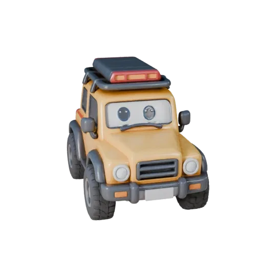 Мультяшный внедорожник для бездорожья 3D Модель - Стилизованный игровой ресурс