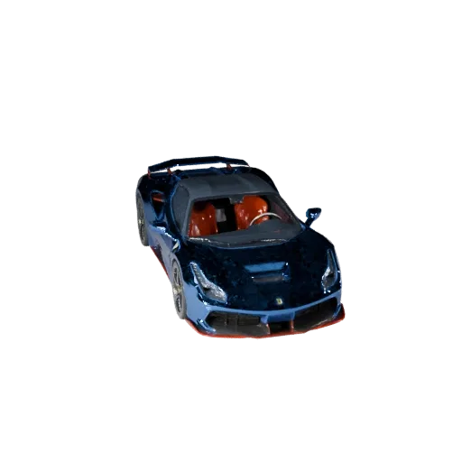 Низкополигональная 3D-модель спортивного автомобиля, вид в игровом окне в три четверти, низкополигональный транспортный актив