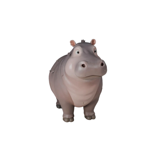 Мультяшный Бегемот 3D Модель - Стилизованный Ассет для Анимации | Бесплатно