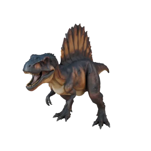 3D-модель спинозавра STL с высоким полигоном, изометрический вид, готовая к печати фигурка животного с профилем челюсти, масс