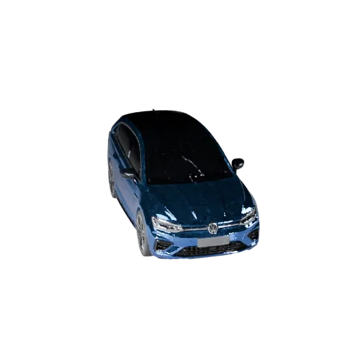 3D-модель городского автомобиля, студийный вид в три четверти, готовый к использованию в Blender транспортный актив с линиями