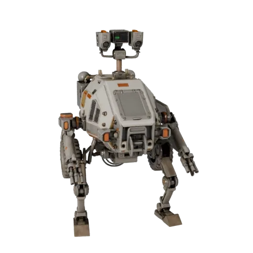 Высокополигональная 3D-модель Сборщика образцов Prospector, крупный план студийного рендера, показывающий пыльные колеса, пол