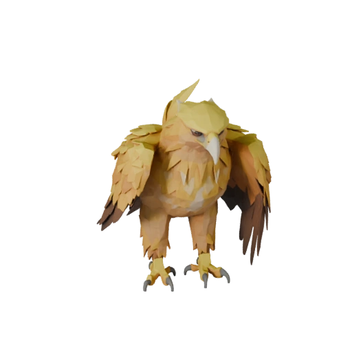 Низкополигональный беркут 3D модель - Игровой ассет Unity с FBX