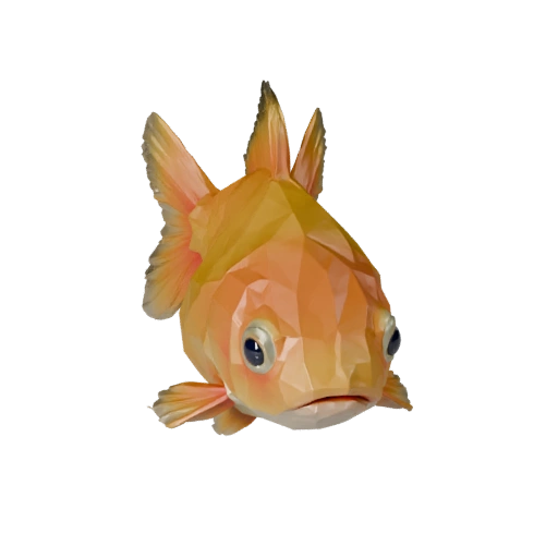 Низкополигональная золотая рыбка 3D модель - игровой ассет для Unity с FBX | PBR