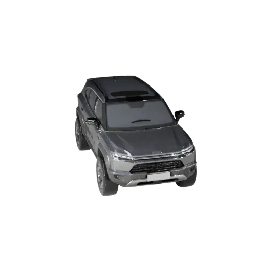 3D-модель Cyber Suv, вид в три четверти в студии, готовый к анимации транспортный актив с увеличенным дорожным просветом, ути