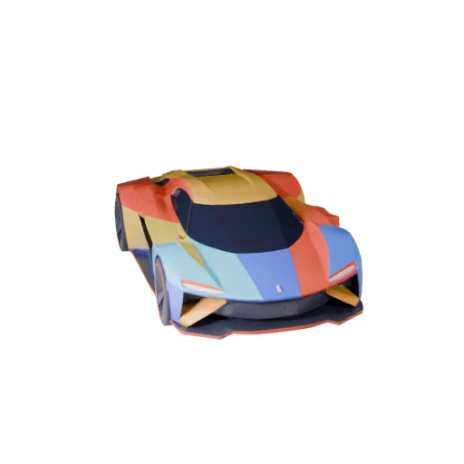 Мультяшный футуристичный автомобиль 3D модель для стилизованных игр