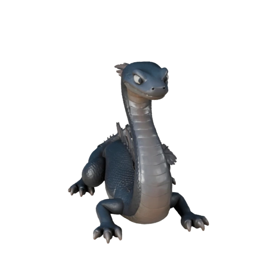 Мультяшная черная мамба 3D модель - Стилизованный ассет для анимации