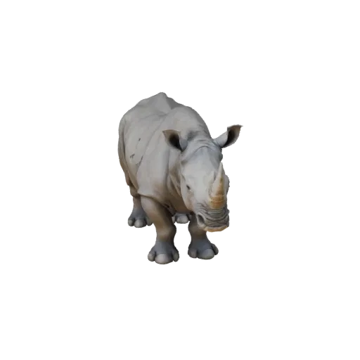 3D модель Белого носорога, рендер дикой природы сбоку, готовый для Blender ассет животного с балансом позы, анатомическими ос