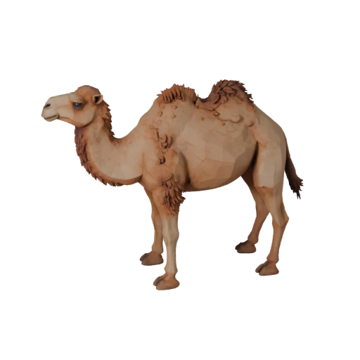 Низкополигональный 3D модель дромадера - Игровой ассет Unity с FBX