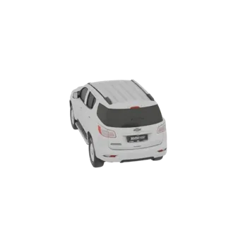 3D модель белого Chevrolet Traverse SUV вид сзади, демонстрирующая задние фонари и бампер.